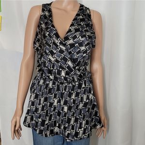 Lette Faux Wrap Peplum Woman’s Top, Medium